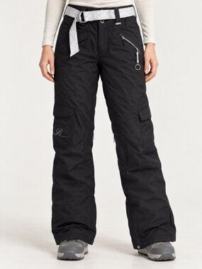Black Ski Snow Pants Ride Snowboards Cell 5 Medium NWT Belt Vented Reinforced He